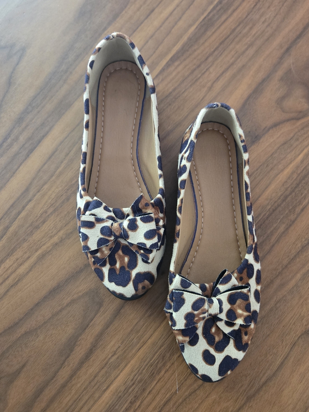 Chic Leopard Print Bow Ballet Flats Casual Slip On Work Loafers 7